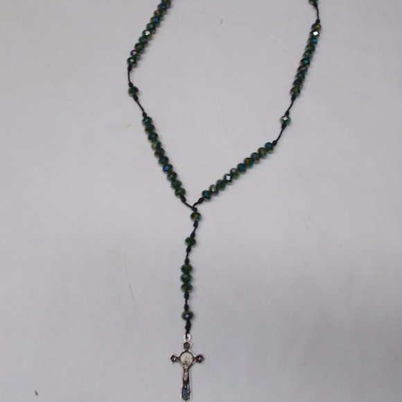 Jewelry - New gorgeous shimmering hand made cross necklace